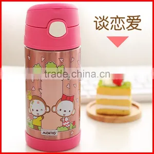 400ML Mokyo Cartoon Stainless Steel Flask for Children With Straw thumbnail-6