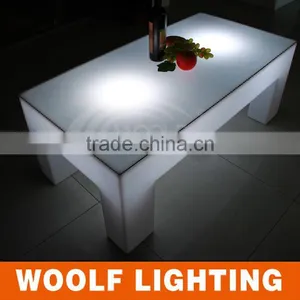 Sharp Domestic Practical and Fashionable Illuminated LED Rectangle Dinner Table Coffee Table thumbnail-1