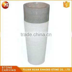 Small Oval Granite Corner Synthetic Stone Bathroom Sink thumbnail-3