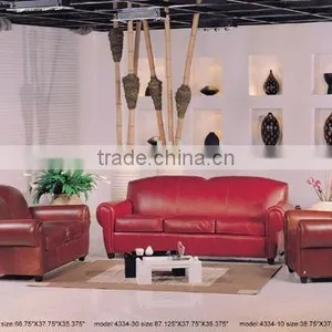 High Quality Modern Style Genuine Leather Sofa Set. American Style Leather Sofa Set. Chesterfield Sofa in Genuine Leather B48137 thumbnail-1