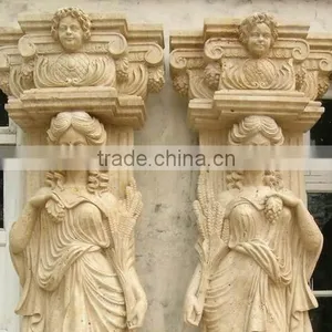 Western Style Carved Stone Statue Pillar thumbnail-2