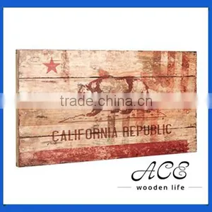 Shabby Wooden Sign for Home Decor Custom Rustic Wooden Flag OEM Solid Wood Picture thumbnail-1