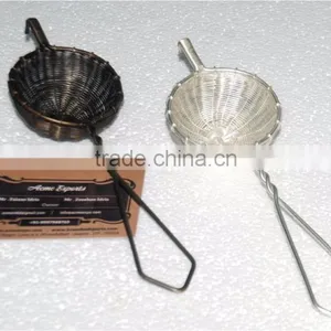 Long Brass Tea Strainer With Antique Finish thumbnail-1