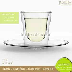 Promotion Borocilicate Novelty Glass Unique Design Cup And Saucer thumbnail-4