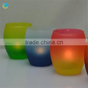Electroplate Frosting Egg Shape Glass Candle Holder Candlestick thumbnail-1