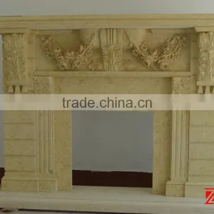 Freestanding Honed Marble Fireplace Mantel thumbnail-1
