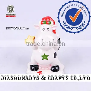 Cute Christmas Cow Ceramic Table Decorative Animals thumbnail-1