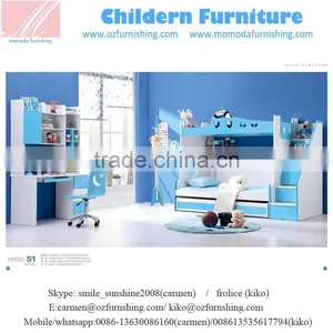 SJS1hot Sale Kids Bedroom Furniture Kids Bunk Bed With Dragged Bed thumbnail-1