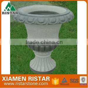 Large White Granite Stone Garden Flower Pot thumbnail-1