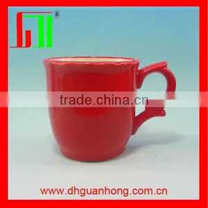 New Design Dolomite Handpainted Ceramic Red Mug thumbnail-1