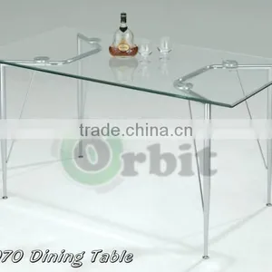 Modern Design Stainless Steel Glass Dining Table thumbnail-2