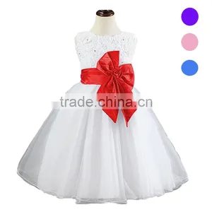 Children's Princess Dresses for Wedding Party Events Baby Girl Holy Communion Dress Bow Girls 1 Year Birthday Dress Ceremonies thumbnail-1
