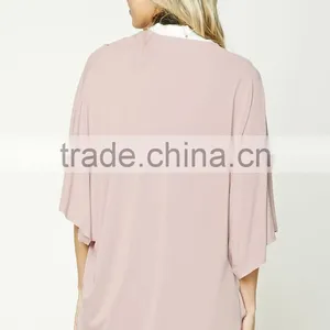Elegant Ladies Bulk Women Fashion Long Sleeve Plain Dyed Solid Color Pleated Open-Front Cardigan Sweaters thumbnail-4