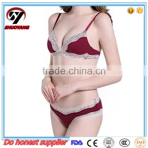 High Quality Elegant Mature Cotton 32 34 36 38 Bra Size Sexy Fashion Bra and Panty thumbnail-1