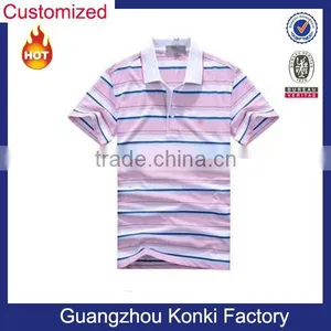 100% Cotton Men's Clothing, Strip Polo Shirt thumbnail-1