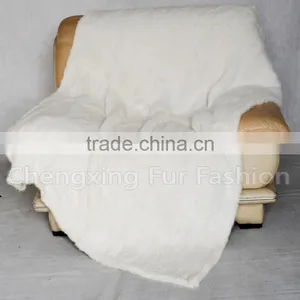 CX-D-80D Genuine Mink Fur Blanket Throw Rug thumbnail-1