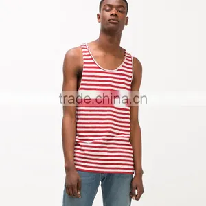 Classic Red Stripe 100%cotton Tank Tops thumbnail-1