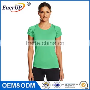 OEM and ODM Welcomed Cotton Spandex White / Grey Plain Womens Deep V Neck Short Sleeve T Shirt thumbnail-2
