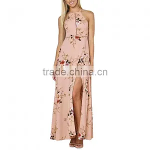 Lady Sexy Split Dress Floral Off Shoulder Party Maxi Dress thumbnail-3