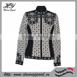 OEM 85001 Superfine Merino Wool Women Knitted Cardigan thumbnail-1