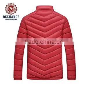 H1016 Mens Winter Down Coat Stand Collar Jacket Quilted Ultralight Down Jacket thumbnail-2