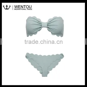 Personalized Scalloped Bandeau Bikini thumbnail-6