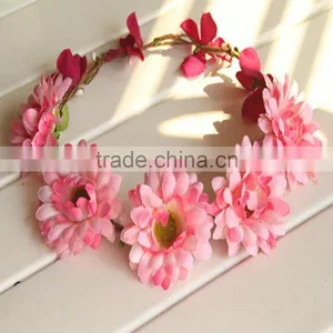 Wholesale Artifical Flora Bridal Headband Sunflower Head Wreath thumbnail-4