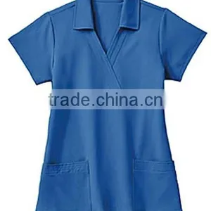 Body Fit Mock Wrap Hospital Staff Uniform thumbnail-3