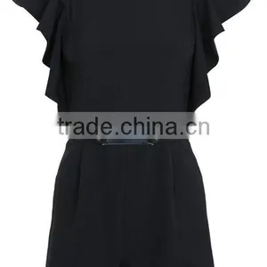 Black Frill Design Shorts Women Jumpsuit For Casual Wear thumbnail-1