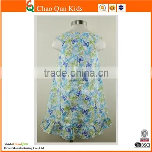 2017 Lastest Frock Design Wedding Children Dress With Butterfly Printed thumbnail-2