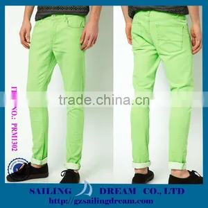 2016 New Design OEM Service Brand Name Fashion Denim Chino Pants With Skinny Rolling Hem thumbnail-1