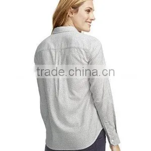 2015 Signature Lightweight Flannel Shirt, Dot Blouse for Girls Tunics for Women Cotton Formal Dresses thumbnail-3