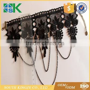 Party Queen Pearl Wide Neck Ornaments Black Lace Necklace Punk Dress Accessories False Collar thumbnail-3