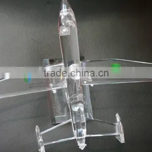 Noble Customized Made Crystal Airplane Model With Logo and Text Engraved Free thumbnail-3