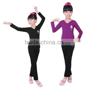 2016 OEM V-Neck Pink Boys Kids Gymnastic Dance Costumes For Girls thumbnail-2