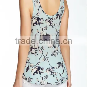 New Arrival Designer Casual Floral Tight Silk Tank Top thumbnail-3
