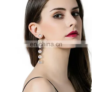 Fashionable Simple Long Pearl Tassel Earrings thumbnail-1