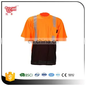 Pink Cheap Safety Reflective Uniform Shirt With OEM Design KF-137 thumbnail-1