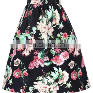 Grace Karin Women's Vintage Retro Pleated Cotton Floral Printed Summer Skirt 5 Patterns CL010401-4 thumbnail-4