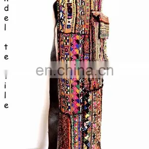 Banjara Yoga Mat Bag - One of a Kind - Handmade With Antique Ethnic Style Yoga Bag Yoga Met Bag Ethnic Hand Embroidered Vintage thumbnail-1