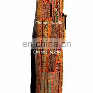 Banjara Old Yoga Mat Bag Banjara Vintage Patch Work Leather Strap Hand Embroidered Hand Made Ethnic Hand Embroidered Vintage thumbnail-3