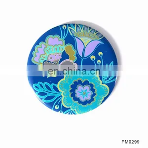 Single Sided Personalized Flowers Bird Metal Round Pocket Mirror Make-Up Mirror thumbnail-1
