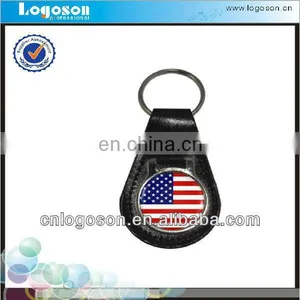Custom Decoration Promotion Items Design Usa Flag Leather Key Chains thumbnail-1