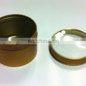 Golden Small Round Screw Lid Tea Tin Box With a PET Window thumbnail-2