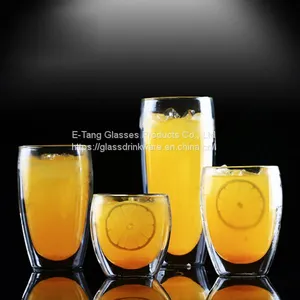 2018 Hot Selling Reusable Heat Resistant Clear Double Wall Glass Coffee Cup thumbnail-4