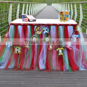 Customized Tutu Tableware Tulle Table Skirt Party Wedding Decorations China SD103 thumbnail-5