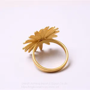 Manufacture Wholesale Wedding Gold Sunflower Napkin Ring For Table Decoration thumbnail-3