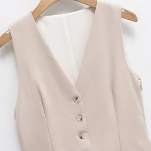 Fashionable European and American Design, Versatile Pleated Striped Vest Style thumbnail-3