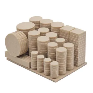 Premium Furniture Felt Pads (Beige), Self Adhesive Anti Scratch Floor Protector for Furniture Legs Hardwood With 60 Cabinet Door Bumpers thumbnail-1