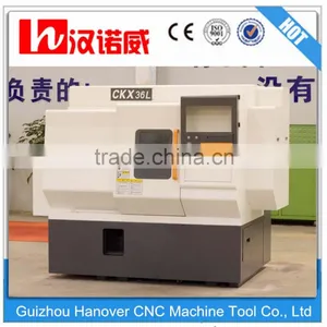 Mini Cnc Lathe Machine CKX36L Slant Bed Linear Guideway Dsign and 5"hydraulic Chuck 4 Station Gang Tool 46mm Spindle Bore thumbnail-3